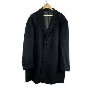 Madison Classic Top Coat Dress Coat Men XXL 50-52 Regular Black Wool Blend Work